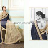 Dark Red Georgette On Fancy Net Saree Online Buy thumbnail-3