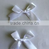 White fashion manufactory satin ribbon bow for hair accessory/clothing
