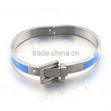 Fashion Women Enamel Spring Bracelet Fine Jewelry Stainless Steel Belt Sivler Cuff Bangle thumbnail-3