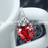 925 Sterling Lover's Heart Red Zircon Necklace Fashion Women Necklace Jewelry Supplies 6360479 thumbnail-2