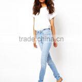 Supersoft High Waisted Ultra Skinny Jeans In Ice Blue Vintage Wash for Women (LOTX123) thumbnail-2