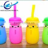 Hot Sale Cartoon Glass Water Bottle Mini Big Bai Silicone Cup Sleeve thumbnail-2