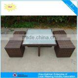 Cheap Outdoor Furniture Wicker Garden Rattan Square Table and Cube Chair thumbnail-1