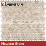 Newstar Herringbone 3d Cambered Crema Marfil Polished Tile Mosaic thumbnail-4