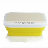 Hot microwave safe food grade silicone collapsible lunch case