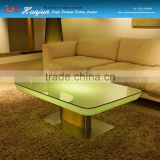 square top led lighting restaurant table PE material/dining table
