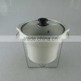 Stocked Ceramic Tureen With Glass Lid and Iron Stand thumbnail-2