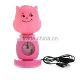 Fashion Rose Elf Smiley Clock Lamp