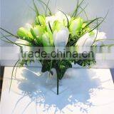 Home Garden Decorative Wedding 70cm Height Artificial Plastic Flower Bronze Bushing 18 Head Tulip EMG11 21W08 thumbnail-1