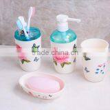 Plastic Toothbrush Holders Sets /Butterfly Flower Bathroom Four Set Series thumbnail-2