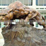 Animal Metal Garden Bronze Black Panther Statue Outdoors thumbnail-2