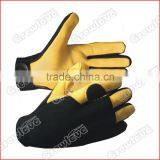 Khaki Soft Deerskin Motorcycle Gloves for Automotive thumbnail-1