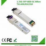 For Media Converter 1.25Gb/s 120Km SC BiDi SFP Transceiver Module Single Fiber SC 1550nm Tx/1490nm Rx Single-mode, DDM