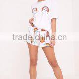 CFull Print Funny Design Women Pyjama Set Unicorn Rainbow White PJ Set Custom Design Ladies Pajama Set thumbnail-5