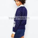 New Design Women Christmas Sweater With Short Sleeve thumbnail-3