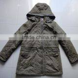 Women Green Colour Fashion Padded Hoody Parka thumbnail-1