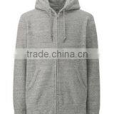 High Quality Custom Plain Hood Zipper Up Cotton Sweatshirt Coat thumbnail-1
