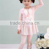 Girls Easter Cotton Outfit, Kids Easter Bunny Cloth Set, Spring/autumn Kids Cotton Suit Joker Rabbit Skirt &leggings 2pcs Suit thumbnail-2