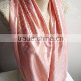 Gold Stripes Infinity Scarf , Peach and Gold Scarf ,Gold Scarf, Stripes Scarf, Mother's Day Gift , Fashion Scarf thumbnail-3