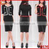 Elegant Contrast Ladies Office Suit Fashion Stylish Woman Suit 2015