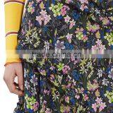 2017 OEM Asymmetrical Pleated Flower-printed High Waisted Skirts thumbnail-6