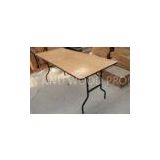Glossy Wedding Plywood Folding Tables , Yellow Durable Table For Party BIFMA