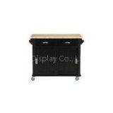 Solid Rubber Wood Black Spoon / Bowl Storage Cart For Kitchen thumbnail-1