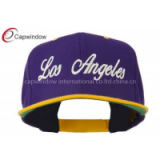 Purple Gold Los Angeles Embroidered Snapback Baseball Caps With Wool and Acrylic Blend
