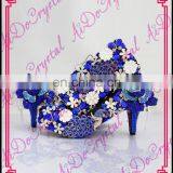 Aidocrystal Handmade New Design Italian Shoes and Matching Bag Set Women Crystal Shoes and Bags