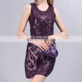 Women One Pieces Party Dresses Skater Lace Dress Sequined Embroider Clubwear Cocktail Ball Gown Party Stretchable Wrap Dress thumbnail-2