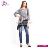 Latest Design Elegant Ladies Casual Tops Long Tail MeshBlouse