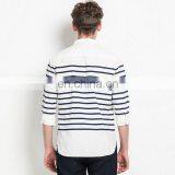 T-MSS529 Custom Logo Embroidered Striped Latest Shirts for Men Pictures thumbnail-2