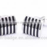 Hot Sale Black Stripe Swank Cufflinks Value for Men, Chinese Suppliers Cuff Links Men's Necessary Cufflink Men's the Best Gift