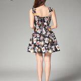 Poker Printed Strap Strings Floral Dress With Invisible Zip in Back thumbnail-2