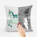 Hot Sale Custom Fabric Cushion Cover Beautiful Travel Mermaid Sequin Pillow Unicorn Custom Pillow Magic Sequin Emoji Pillow thumbnail-6