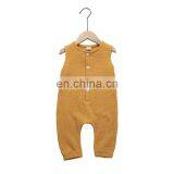 RTS Summer Baby Cotton and Linen Sleeveless Rompers in 7 Colors thumbnail-1
