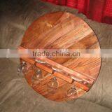 Custom Wooden Wine and Glass Organizer Holder, Decorative Wall Wood Wine Shelf thumbnail-3