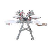 Micro Adjustable 4 Colors 4 Stations Full T-shirt Rotary Silk Screen Printing Garment Screen Printing t Shirt Machine thumbnail-2