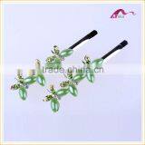 Wholesale Price New Arrival Multi Colors Elegant Hair Grips Metal Crystal Decorated Butterfly Ceramic Beads Hair Clips For Gifts thumbnail-2