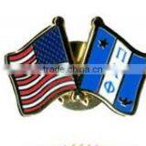 Custom Quality Novelty Holiday Gift Crossed Flags Pin thumbnail-1