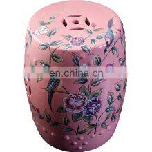 Most Popular Ceramic Flower and Bird Hand Painted Garden Stool for Home Garden Decorative