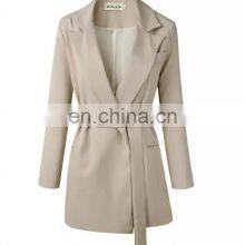 Оптовая продажа индивидуально изготовленных ретро повседневных костюмов для офисных работников, офисной одежды, бежевых блуз для женщин, жакетов и курток для женщин thumbnail-2