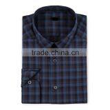 Men's Slim-fit Navy Tonal Checked Shirt thumbnail-1