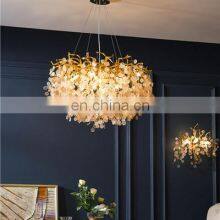 Modern Hanging Lighting Luxury Circle Rings Pendant Light Ceiling Gold LED Crystal Chandelier
