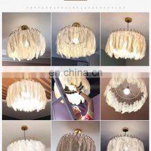 Bedroom Lamp Feather Chandelier Modern Luxury Warm Romantic Creative Room Nordic Ins Wind Pendant Lights thumbnail-2