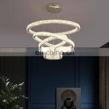 LED Round Crystal Circle Chandelier LUXURY Ring Lamp Pendant Lights For Living Room Hotel Restaurant Hanging Lights thumbnail-5