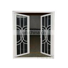 China Suppliers Aluminum Front Double Door Designs With Beautiful Grills thumbnail-2