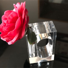 New Design Clear Acrylic Napkin Rings With Standing Bud Vase Flower Napkin Rings Holder For Wedding Table thumbnail-3