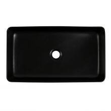 Modern Style 24-inch 61 cm Bathroom Matte Black Ceramic Vessel Sink Countertop Rectangle Matte Black Wash Basin thumbnail-2