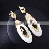 New 2016 Trend Gun White Gold Plated Natural Shell Piece Oval Shape Drop Earrings thumbnail-5